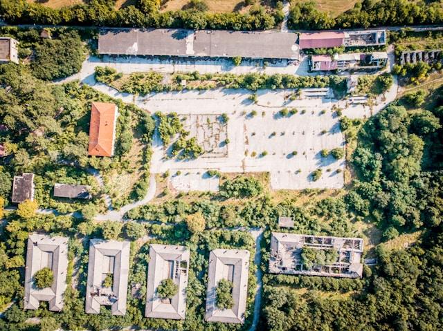 Urban city planning aerial